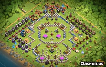 Clash of Clans TH12 Baslayouter & roliga kartor - Bear Shape #3679