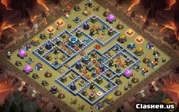 TH13-basislay-outs voor Clash of Clans - Oorlogs- en trofeekaarten #3689