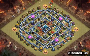 TH13-basisindelingen voor Clash of Clans: War, Trophy & Hybrid #3690