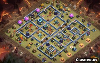 TH13-basislay-outs voor Clash of Clans - Oorlogs- en trofeekaarten #3696