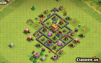 Aspecte de bază TH4 Farming și Trophy pentru Clash of Clans #3757