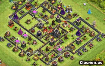 TH9 War & Trophy Base Layouts for Clash of Clans - v151 #3818