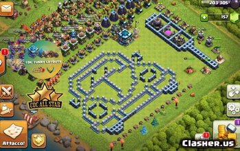 TH13 Clash of Clans Baslayouter: Roliga och framstegskartor #3946