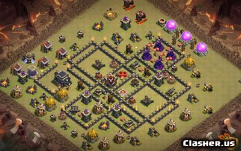 Beste TH9-basislay-outs voor Clash of Clans: War & Trophy Maps #3989