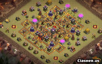Základní rozložení Clash of Clans TH10: War & Trophy Maps #4111