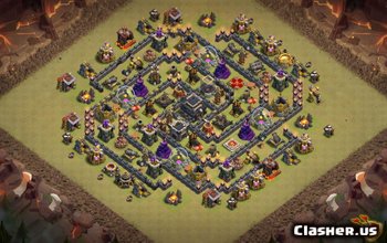 Clash of Clans TH9-basisindelingen: oorlog- en trofeekaarten #4326