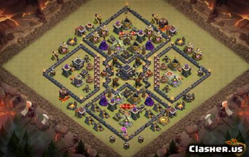 Beste Clash of Clans Town Hall 9-basisindelingen en links #4329