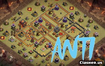 Topstadhuis 10 basislay-outs en kaarten voor Clash of Clans #4331