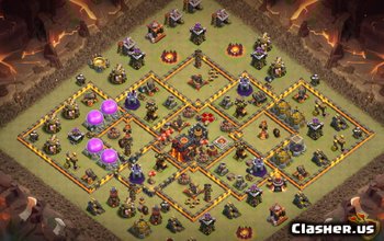 Beste Clash of Clans Town Hall 10-basisindelingen en kaarten #4334