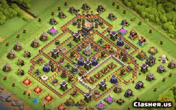 Základní rozložení Clash of Clans TH11: Home, War, Trophy Maps #4401