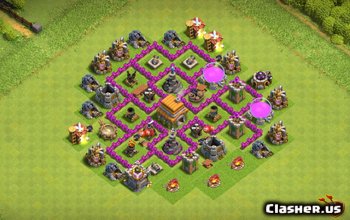 Clash of Clans TH6-basislay-outs en kaarten voor Home & War #4548