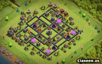 Clash of Clans TH9 Base Layouts: Home, War & Farming Maps #4649