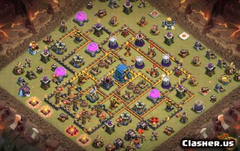 Планы и карты базы Clash of Clans Town Hall 12 № 4769