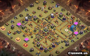 Планы баз CoC Town Hall 12: ссылка и карта для войны и трофея № 4802