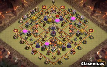 CoC Town Hall 10 basisindelingen: oorlogs-, trofee- en landbouwkaarten #4822