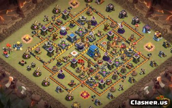 Планы баз CoC Town Hall 12: карты дома, войны и трофеев № 4844