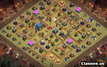 Планы баз CoC Town Hall 12 — карты «Дом», «Война», «Трофеи» № 4958