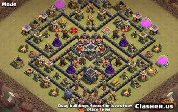CoC Town Hall 9 Base Layouts & Maps for War & Trophy #4999