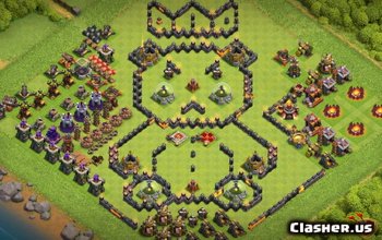 TH10 Fun Troll Base Layouts for COC - Dorami Maps #5253