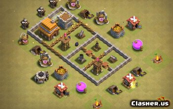 CoC Town Hall 4 Base Layouts: War, Trophy & Home Maps #5263