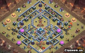 CoC Town Hall 13 Base Layouts: War, Trophy & Home Map #5623