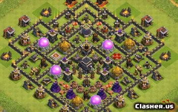 CoC 市政厅 9 基地布局：农业和奖杯地图 #5748