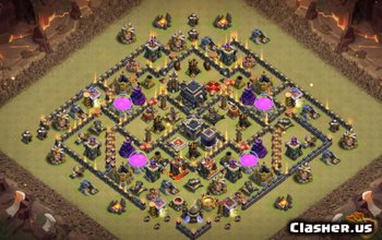 CoC Town Hall 9 Base Layouts & Maps for Farming & Trophies #6745