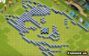 TH13 Fun Troll Base Layouts for CoC - Husky Designs #7504