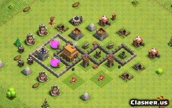 CoC Town Hall 4 Base Layouts: War, Trophy & Home Maps #9426