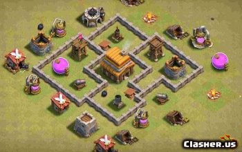 CoC Town Hall 4 Base Layouts: Home, War & Trophy Maps #10815