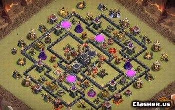 Town Hall 9 Base Layouts for CoC: Trophy & Farming Maps #11579