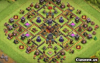 Nejlepší radnice 10 rozvržení základny pro COC: Trophy & Farming Maps #12373