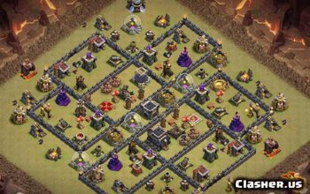 CoC Town Hall 9 Base Layouts: Home, War & Maps #12583