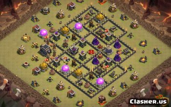 CoC Town Hall 9 Base Layouts & Links - Home & War Maps #13709