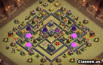 CoC Town Hall 9 Base Layouts: War, Trophy & Farming Maps #14608