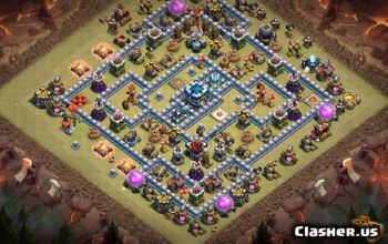 Copy Town Hall 13 Base Layouts - CoC Village Maps & Links #14749