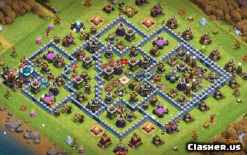 Town Hall 9 - Trophy Base Map #8 - Clash Of Clans 