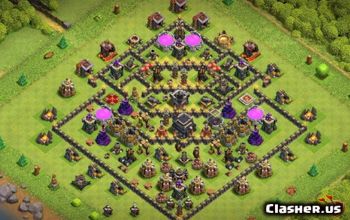 CoC Town Hall 9 Base Layouts: War, Trophy & Hybrid Maps #16279