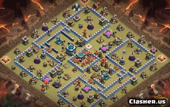 town hall 13, trophy/war base layout #33655