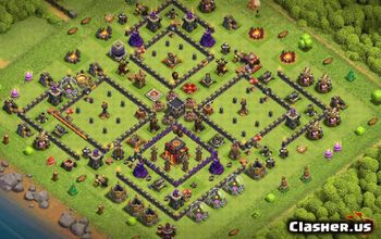 town hall 10, trophy/war base layout #34028