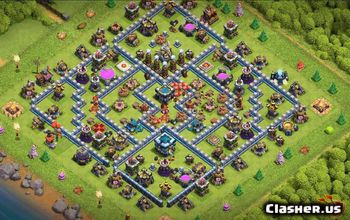 town hall 13, trophy/war/farming base layout #34034