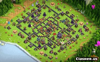 town hall 15, trophy/war base layout #34058