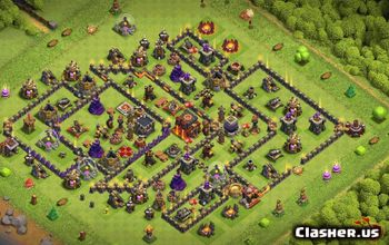 town hall 10, trophy/war base layout #34266