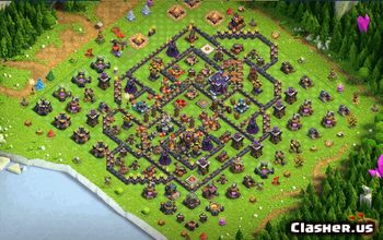 town hall 15, trophy/war base layout #34376