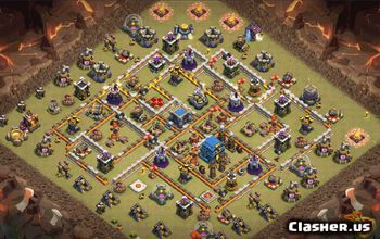 town hall 12, trophy/war base layout #34437