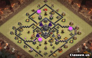 town hall 9, trophy/war base layout #34579