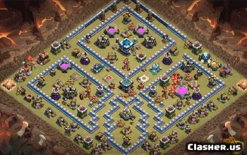 town hall 13, trophy/war/farming base layout #34634