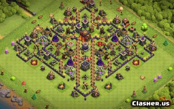 town hall 10, trophy/war base layout #34643