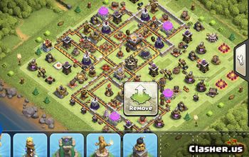 town hall 11, trophy/war base layout #34674