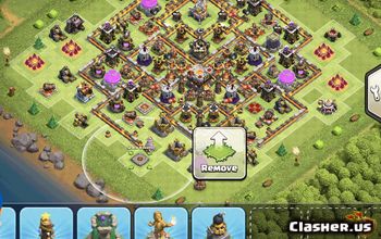 town hall 11, trophy/war base layout #34677